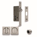 M Marcus Heritage Brass Sliding Lock with Square Privacy Turns (50mm backset)