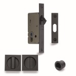 M Marcus Heritage Brass Sliding Lock with Square Privacy Turns (50mm backset)