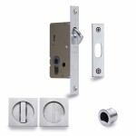 M Marcus Heritage Brass Sliding Lock with Square Privacy Turns (50mm backset)