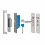 N&C Phlexicare RADAR Lever Handle and Lock Set (Left Hand) complete with 1 key - Satin Anodised Aluminium