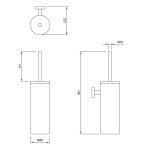 Dolphin BC727 Wall-Mounted Toilet Brush and Holder Set