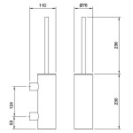 Dolphin 13.1800 Matt Black Wall-Mounted Toilet Brush and Holder