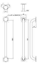 Dolphin BC5083-02 Stainless Steel Grab Rail