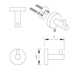 Dolphin BC725 Matt Black Single Robe or Coat Hook