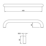 Dolphin BC5063-02 Stainless Steel 600mm Roseless Grab Rail