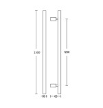 Allgood Mode® 1753 1200mm c/c x 19mm Ø Back-to-back Fixing Pull Handles - Satin Stainless Steel
