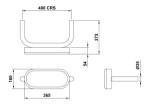 Dolphin 200mm Stainless Steel WC Backrest with Pad