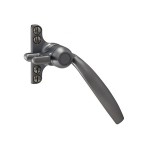 Crittall Type Curved Window Handle on 4-hole Backplate - Right Hand