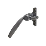 Crittall Type Curved Window Handle on 4-hole Backplate - Left Hand