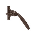 Crittall Type Curved Window Handle on 4-hole Backplate - Right Hand