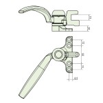 Crittall Type Curved Window Handle on 4-hole Backplate - Left Hand