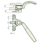 Crittall Type Curved Window Handle on 4-hole Backplate - Right Hand