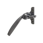 Crittall Type Locking Curved Window Handle on 4-hole Backplate - Left Hand