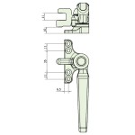 Crittall Type Straight Window Handle on 4-hole Backplate - Right Hand