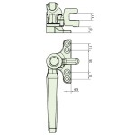 Crittall Type Straight Window Handle on 4-hole Backplate - Left Hand