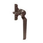 Crittall Type Straight Window Handle on 4-hole Backplate - Right Hand