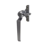 Crittall Type Locking Straight Window Handle on 4-hole Backplate - Left Hand