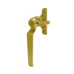 Crittall Type Locking Straight Window Handle on 4-hole Backplate - Left Hand