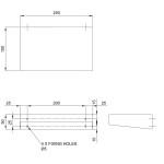 Dolphin BC751 Shelf 250mm - Matt Black