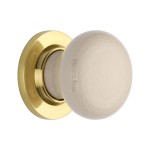 M Marcus Heritage Brass Cream Crackle Porcelain Knob furniture