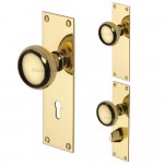 M Marcus Heritage Brass Balmoral Design Mortice Knob on Plate Polished Brass