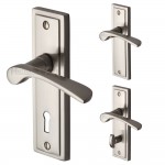 M Marcus Project Hardware Boston Design Door Handle on Plate Satin Nickel Plate