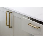 M Marcus Heritage Brass Bauhaus Design Cabinet Handle 128mm Centre to Centre