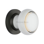 M Marcus Heritage Brass White with Goldline Porcelain Knob Furniture