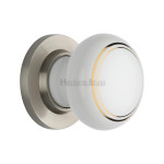 M Marcus Heritage Brass White with Goldline Porcelain Knob Furniture