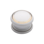 M Marcus Heritage Brass White with Goldline Porcelain Cupboard & Wardrobe Knobs