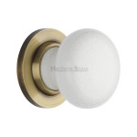 M Marcus Heritage Brass White Crackle Porcelain Knob Furniture