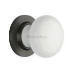 M Marcus Heritage Brass White Crackle Porcelain Knob Furniture