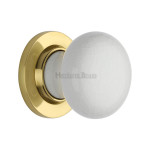 M Marcus Heritage Brass White Crackle Porcelain Knob Furniture