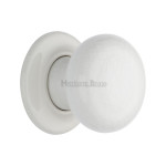 M Marcus Heritage Brass White Crackle Porcelain Knob Furniture