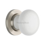 M Marcus Heritage Brass White Crackle Porcelain Knob Furniture