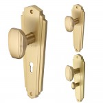 M Marcus Heritage Brass Charlston Design Mortice Knob on Plate Satin Brass