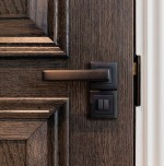 M Marcus Heritage Brass Linear SQ Design Door Handle Lever Latch on Square Rose