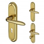 M Marcus Heritage Brass Henley Design Door Handle on Plate Mayfair Split Finish