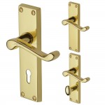 M Marcus Project Hardware Malvern Design Door Handle on Plate Polished Brass