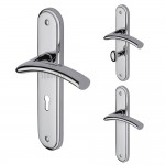 M Marcus Sorrento Tosca Design Door Handle on Plate Polished Chrome Plate