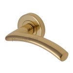 M Marcus Heritage Brass Centaur Design Door Handle Lever Latch on Round Rose