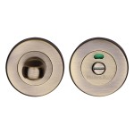 M Marcus Heritage Brass Round Indicator Turn & Release for Bathroom Doors 53mm