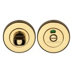 M Marcus Heritage Brass Round Indicator Turn & Release for Bathroom Doors 53mm