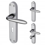 Heritage Brass Sutton Design Door Handle on Plate – Polished Chrome Plate