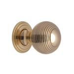 M Marcus Heritage Brass Reeded Design Cupboard Knob with base 32mm 