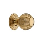 M Marcus Heritage Brass Reeded Design Cupboard Knob with base 32mm 
