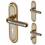 M Marcus Heritage Brass Vienna Design Door Handle on Plate Jupiter Split Finish