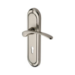 M Marcus Heritage Brass Ambassador Design Door Handle on Plate Mercury Split Finish