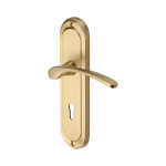 M Marcus Heritage Brass Ambassador Design Door Handle on Plate Satin Brass