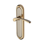 M Marcus Heritage Brass Ambassador Design Door Handle on Plate Jupiter Split Finish